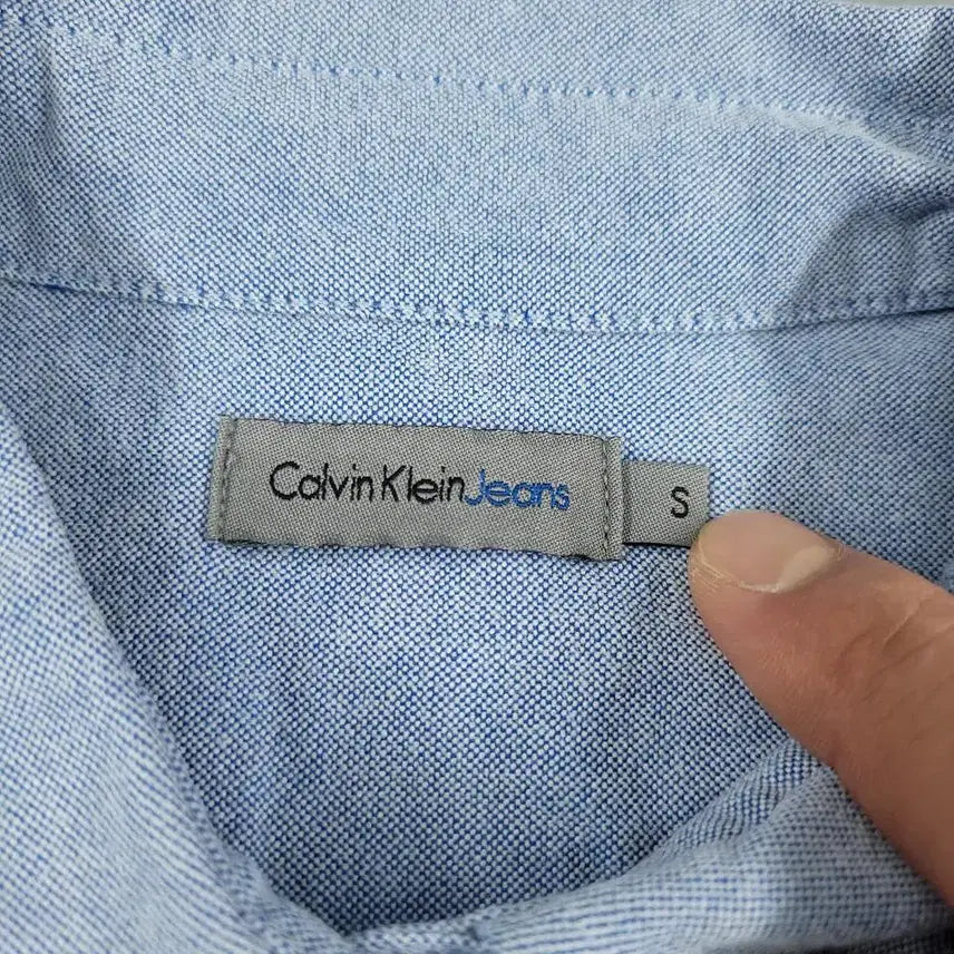 [BUNJANG] Calvin Klein Jeans Sky Blue Cotton Shirt / 캘빈클라인 진스 스카이블루 코튼 남방 셔츠 S