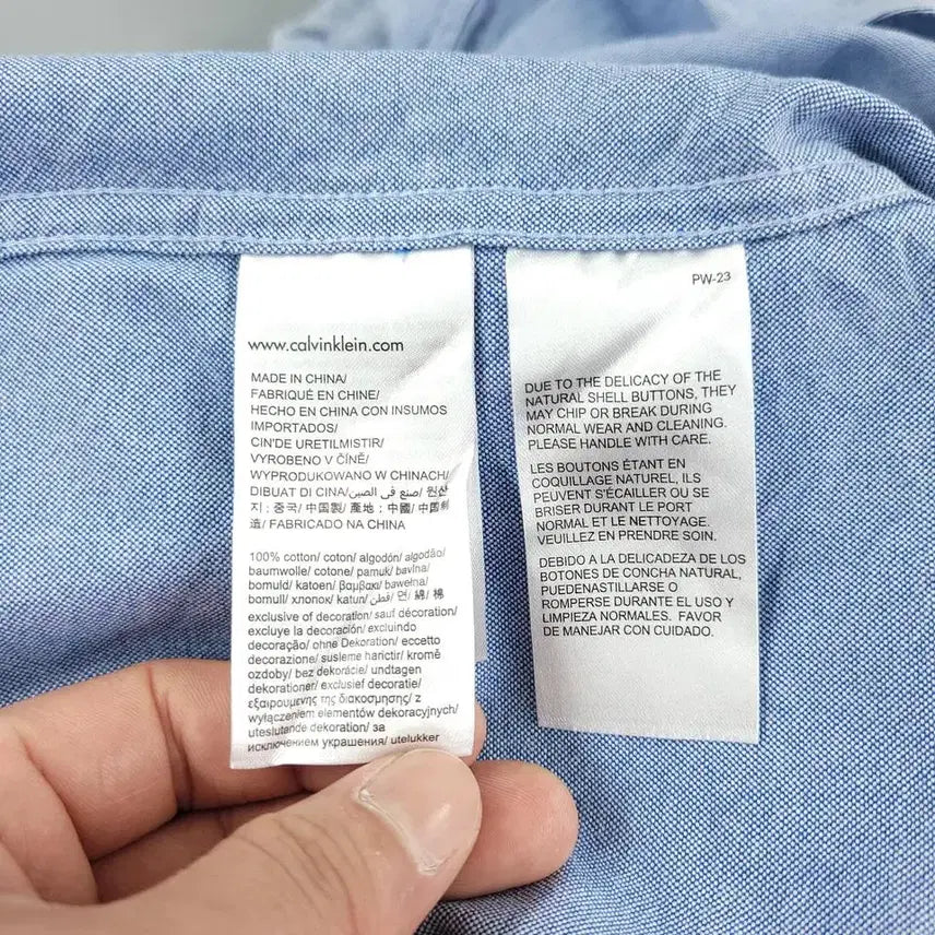 [BUNJANG] Calvin Klein Jeans Sky Blue Cotton Shirt / 캘빈클라인 진스 스카이블루 코튼 남방 셔츠 S