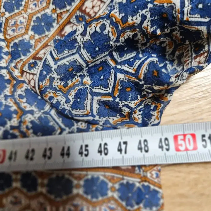 [BUNJANG] Patterned Blue Short Sleeve Long Dress / 패턴 블루 반팔 롱 원피스 66