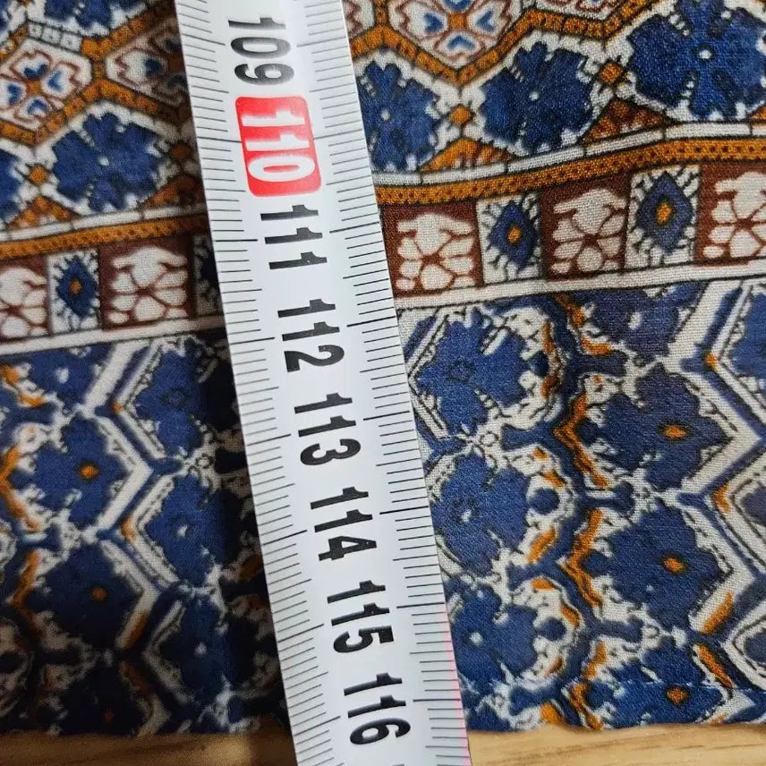 [BUNJANG] Patterned Blue Short Sleeve Long Dress / 패턴 블루 반팔 롱 원피스 66