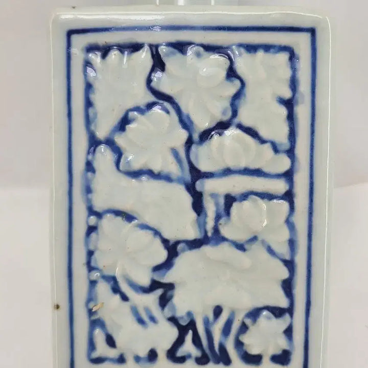 [BUNJANG] Blue and White Porcelain Square Tea Caddy / 청화백자 사각 차통