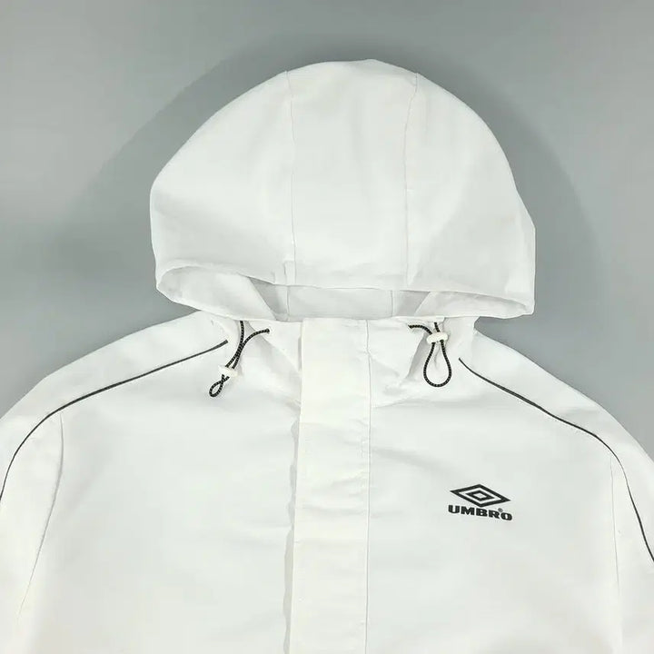 [BUNJANG] Umbro Raglan Reflective Tape Jacket / 엄브로 화이트 오렌지 블랙 배색 로고 리플렉티브 레글런 캥거루포켓 테이프
