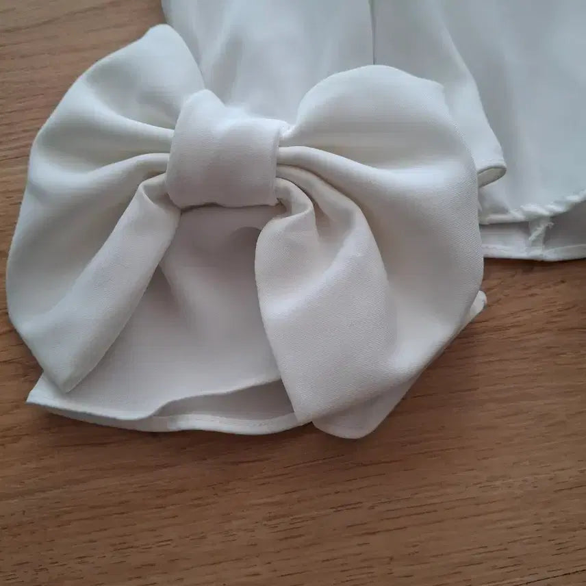 [BUNJANG] ZARA White Ribbon Blouse / 자라 화이트 리본 블라우스
