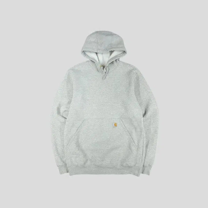 [BUNJANG] Carhartt K121 Gray Logo Cotton Blend Hoodie / 칼하트 K121 그레이 로고 오리지널핏 기모 코튼블렌드 후드 티셔츠 MA