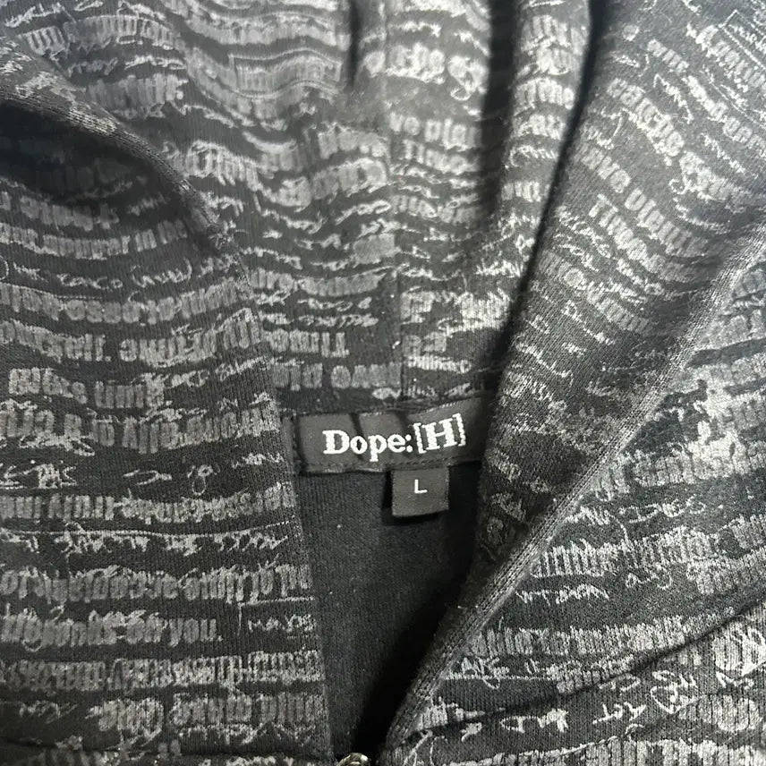 [BUNJANG] Dope:H Punk Lettering Pattern Hooded Zip-up / [JPN] Dope:H 펑크 레터링 패턴 후드집업