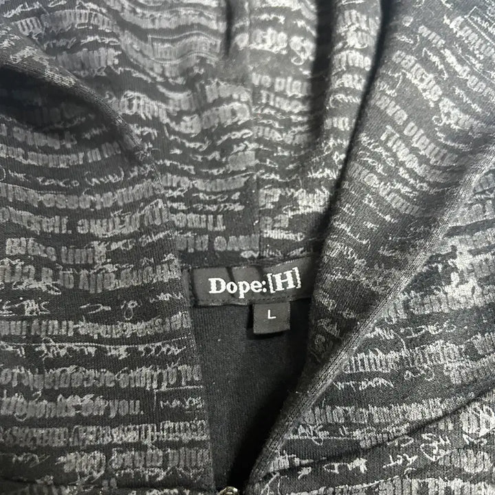 [BUNJANG] Dope:H Punk Lettering Pattern Hooded Zip-up / [JPN] Dope:H 펑크 레터링 패턴 후드집업