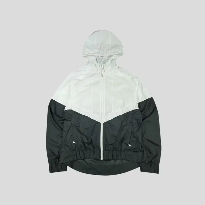 [BUNJANG] Nike Futura Logo Raglan Lightweight Windbreaker Jacket / 나이키 화이트 블랙 배색 퓨추라로고 레글런 이너메쉬 후드 경량 바람막이