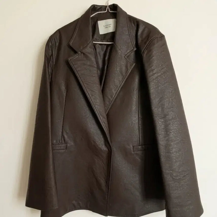 [BUNJANG] Brown Leather Blazer / 브라운 레더 블레이저