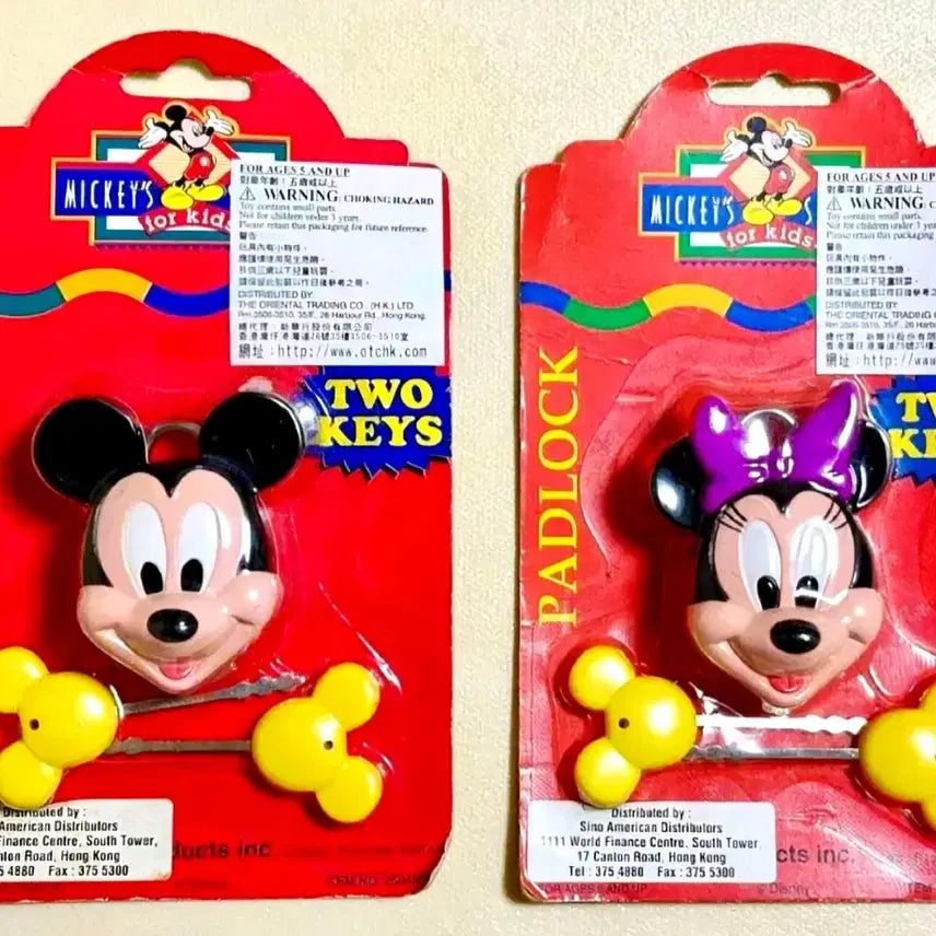 [BUNJANG] Disney Lock Set (2 Items) / 디즈니 자물쇠2종세트, 미니마우스 열쇠, 미키마우스 자물쇠