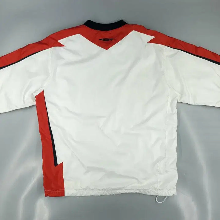 [BUNJANG] Umbro England Logo Mesh Jersey Top / 엄브로 00s 화이트 레드 네이비 배색 로고 잉글랜드 가오리핏 이너메쉬