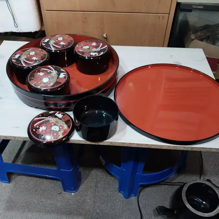 [BUNJANG] 1970s Japanese Large Lunch Box and Rice Bowl Set / 1970 일제 대형 찬합과 밥공기 세트