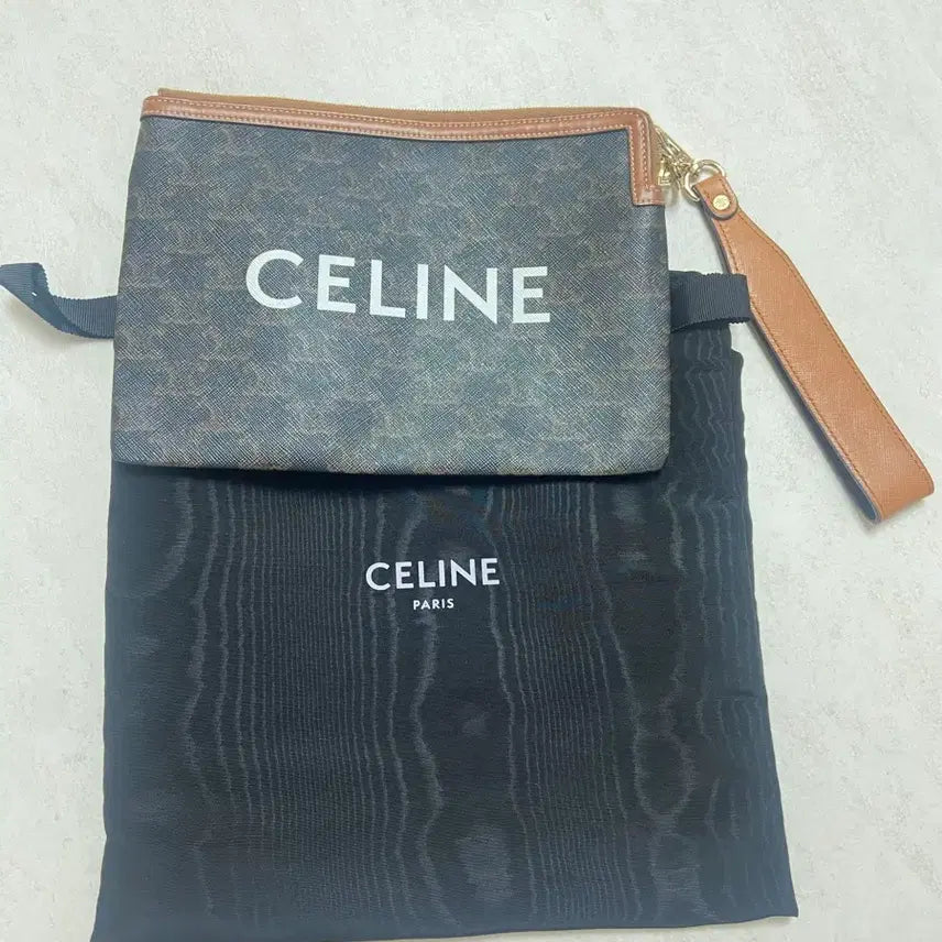 [BUNJANG] Celine Triomphe Canvas Pouch Clutch / 셀린느 트리오페 캔버스 파우치 클러치