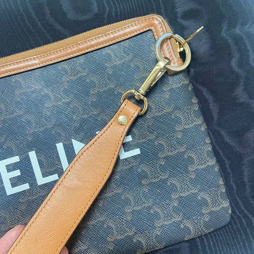 [BUNJANG] Celine Triomphe Canvas Pouch Clutch / 셀린느 트리오페 캔버스 파우치 클러치