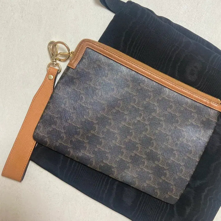[BUNJANG] Celine Triomphe Canvas Pouch Clutch / 셀린느 트리오페 캔버스 파우치 클러치