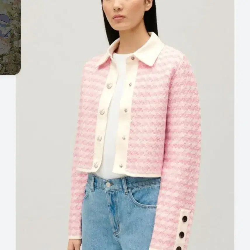 [BUNJANG] CLAUDIE PIERLOT Pink Tweed Jacket (Size 55) / 7/23 끌로디피에르(CLAUDIE PIERLOT)핑크 트위드 자켓 55