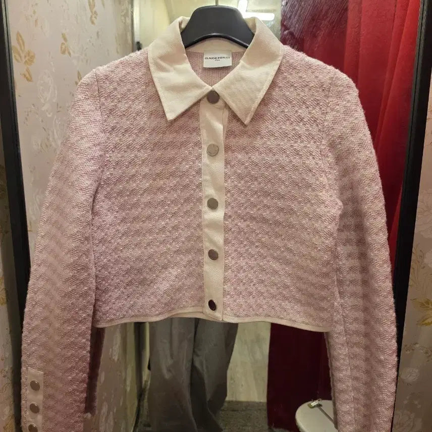 [BUNJANG] CLAUDIE PIERLOT Pink Tweed Jacket (Size 55) / 7/23 끌로디피에르(CLAUDIE PIERLOT)핑크 트위드 자켓 55