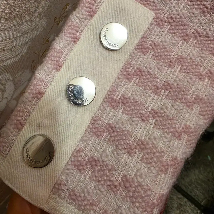 [BUNJANG] CLAUDIE PIERLOT Pink Tweed Jacket (Size 55) / 7/23 끌로디피에르(CLAUDIE PIERLOT)핑크 트위드 자켓 55