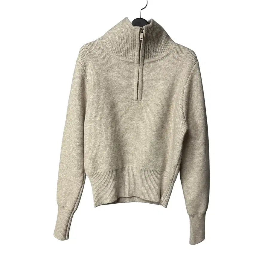 [SOLD OUT] free 에드모어 여성 라이트베이지 하프집업 니트