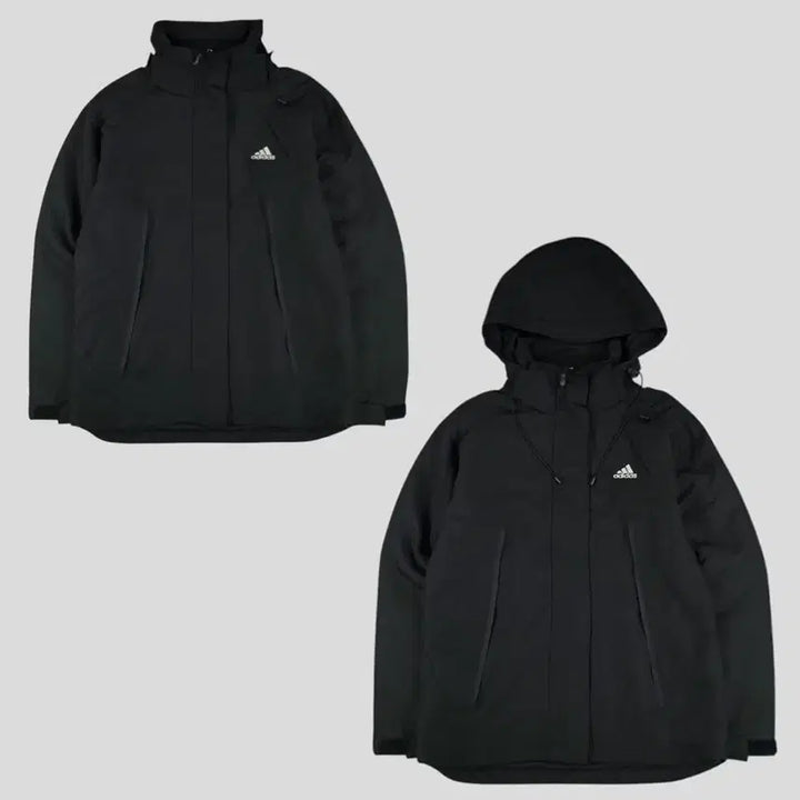 [BUNJANG] Adidas 00s Black White Logo Raglan Fleece Lined Hooded Windbreaker / 아디다스 00s 블랙 화이트 로고 레글런 칼라마 기모 후드 바람막이 WO
