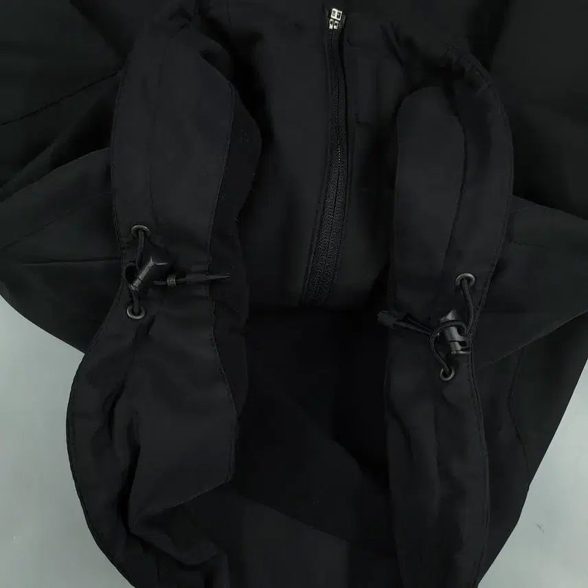 [BUNJANG] Adidas 00s Black White Logo Raglan Fleece Lined Hooded Windbreaker / 아디다스 00s 블랙 화이트 로고 레글런 칼라마 기모 후드 바람막이 WO