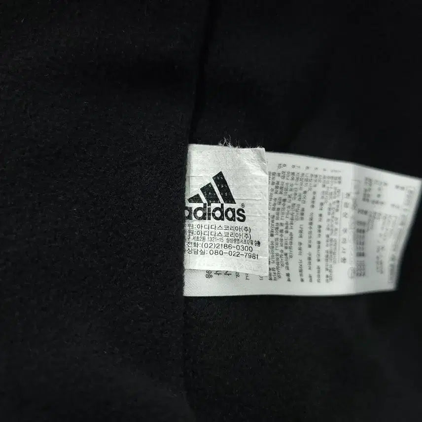 [BUNJANG] Adidas 00s Black White Logo Raglan Fleece Lined Hooded Windbreaker / 아디다스 00s 블랙 화이트 로고 레글런 칼라마 기모 후드 바람막이 WO