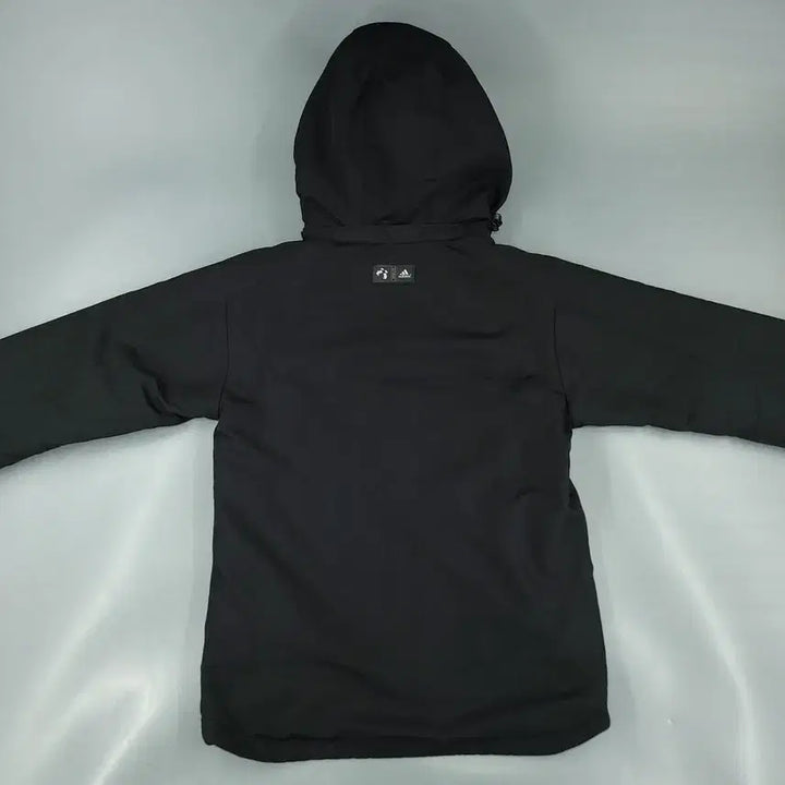 [BUNJANG] Adidas 00s Black White Logo Raglan Fleece Lined Hooded Windbreaker / 아디다스 00s 블랙 화이트 로고 레글런 칼라마 기모 후드 바람막이 WO