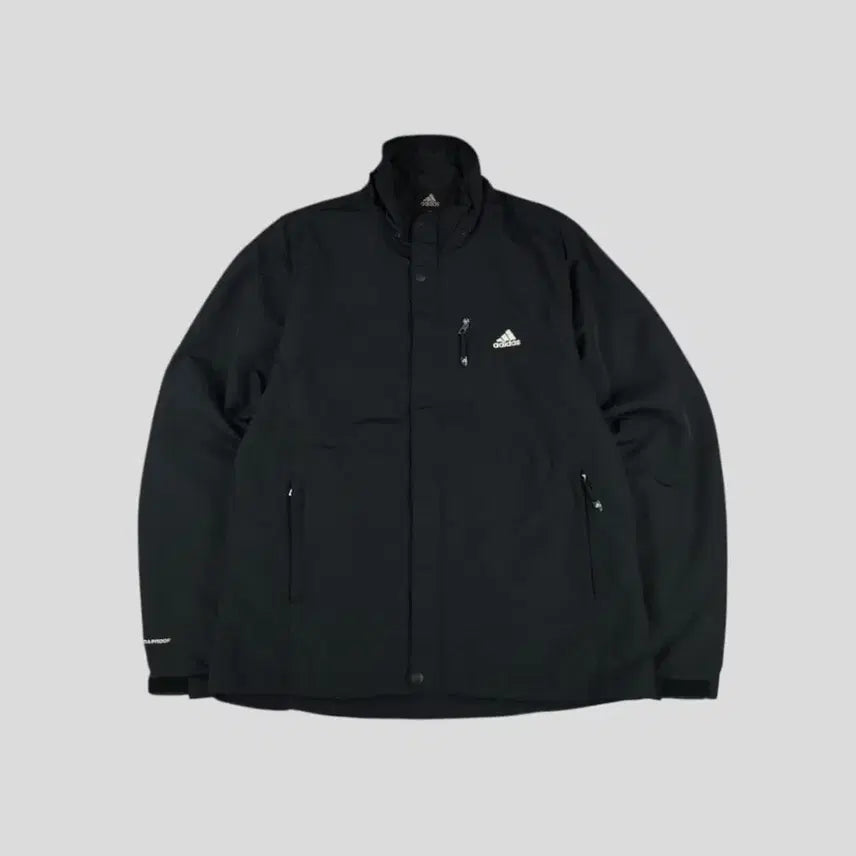 [BUNJANG] Adidas Black White Logo Climaproof Outdoor Jacket / 아디다스 블랙 화이트 로고 체스트포켓 클라이마프루프 고프코어 아웃도어 나