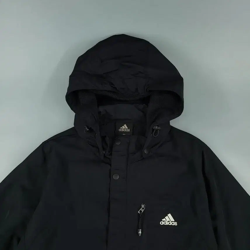 [BUNJANG] Adidas Black White Logo Climaproof Outdoor Jacket / 아디다스 블랙 화이트 로고 체스트포켓 클라이마프루프 고프코어 아웃도어 나