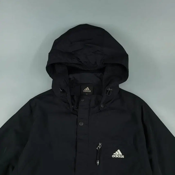 [BUNJANG] Adidas Black White Logo Climaproof Outdoor Jacket / 아디다스 블랙 화이트 로고 체스트포켓 클라이마프루프 고프코어 아웃도어 나