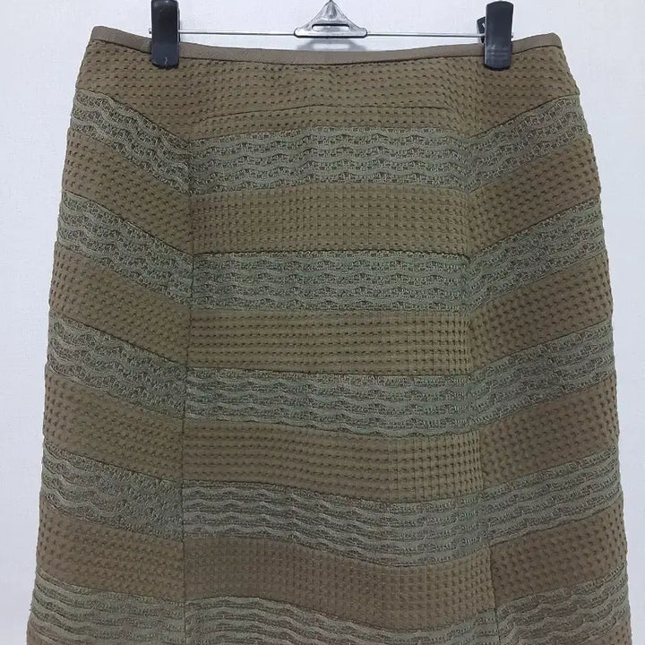 [BUNJANG] Zooc Khaki Striped Mini Skirt / zooc 카키색 줄무늬 미니스커트