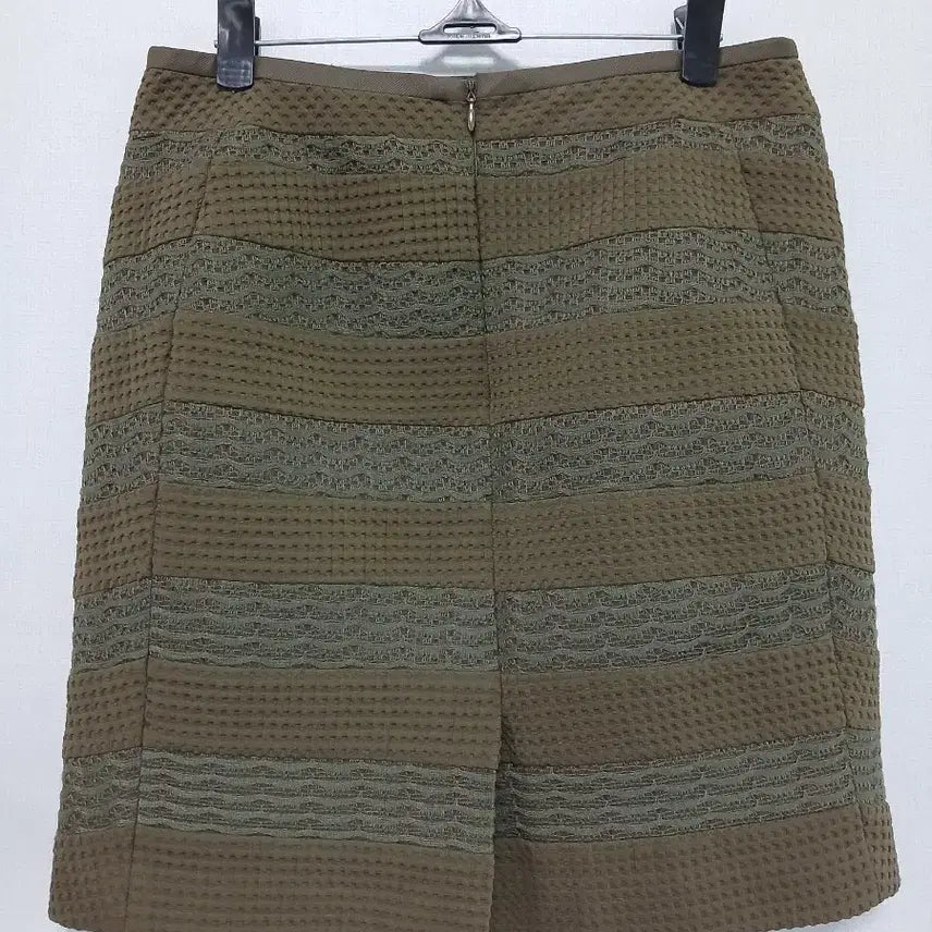 [BUNJANG] Zooc Khaki Striped Mini Skirt / zooc 카키색 줄무늬 미니스커트