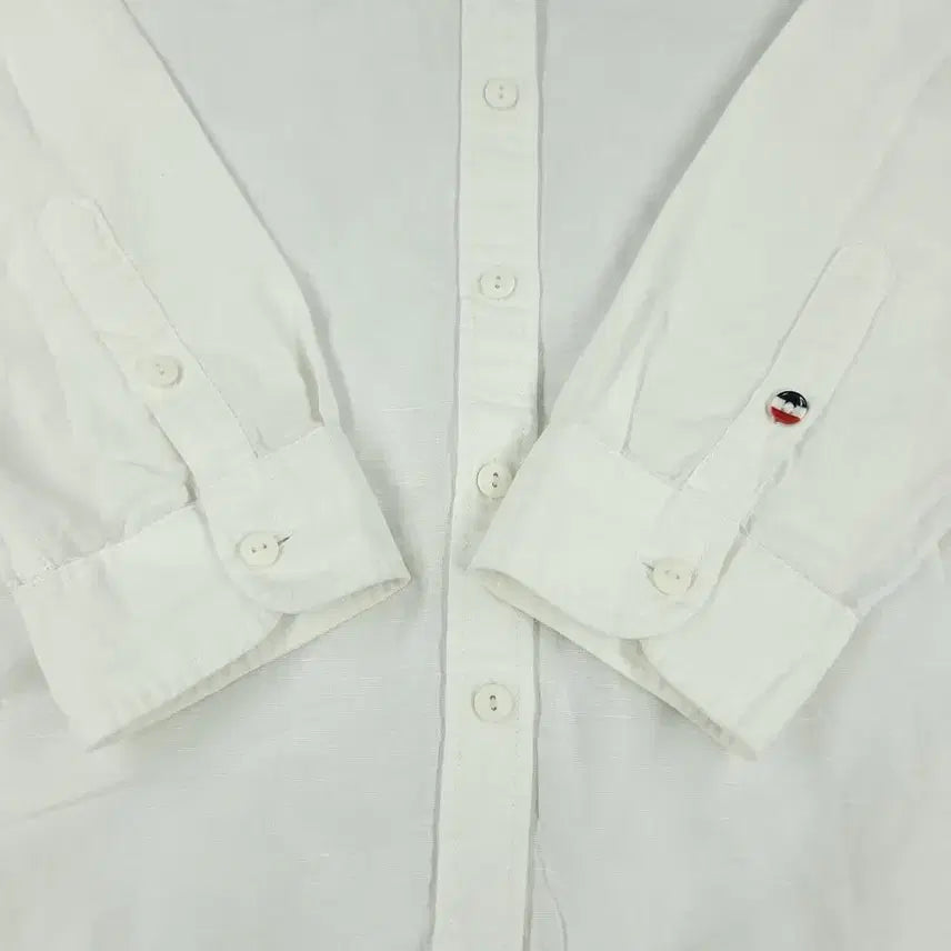 [BUNJANG] Tommy Hilfiger Linen Blend Shirt / 타미힐피거 타미진스 화이트 로고 린넨블렌드 남방 셔츠 S