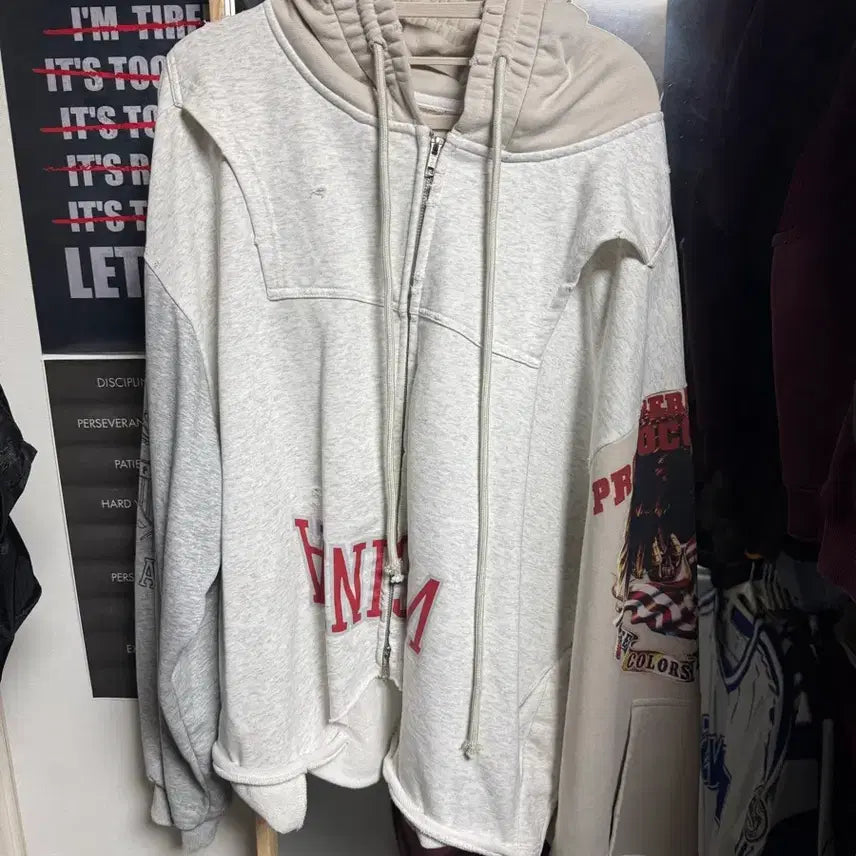 [BUNJANG] Protocol Index Upside Down House Hoodie Ivory / [3]프로토콜 인덱스 업사이드 다운 집 후드 아이보리