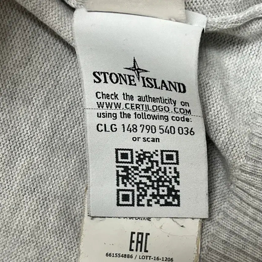 [BUNJANG] Stone Island Gray Knit Zip-up L / (정품) 스톤아일랜드 그레이 니트집업 L
