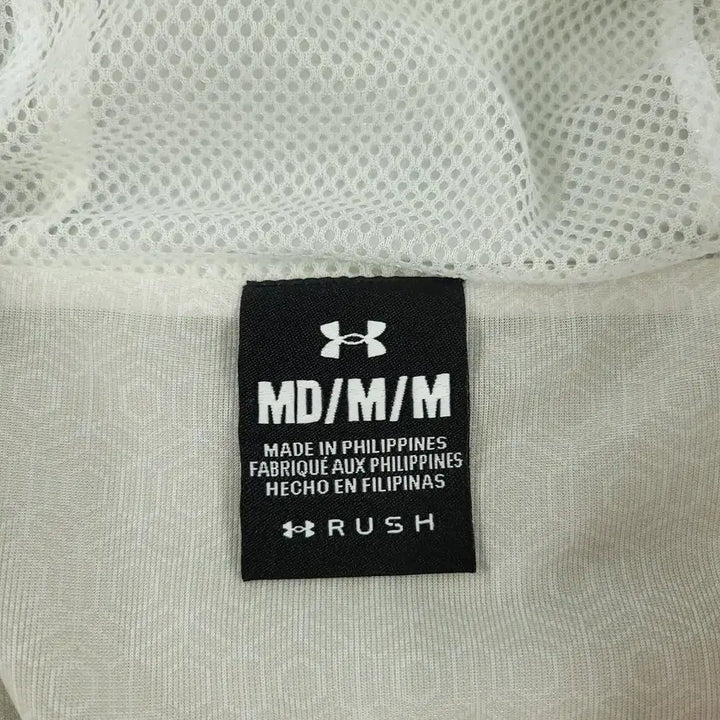 [BUNJANG] Under Armour Ivory Light Orange Reflective Logo Rush Half-Zip / 언더아머 아이보리 라이트오렌지 배색 리플렉티브 로고 러쉬 오버핏 하프집업