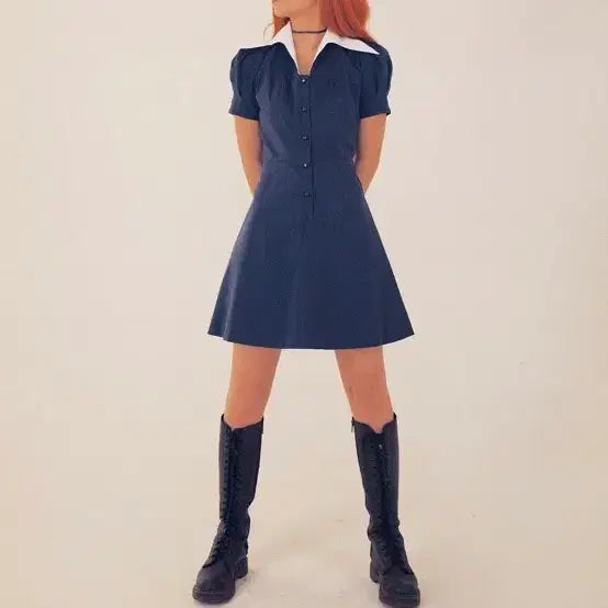 [BUNJANG] Rocka Kim Chung-ah Retro Midi Dress / rocka 김청아 로카 원피스 택 없는 새상품 레트로 일본 하이틴