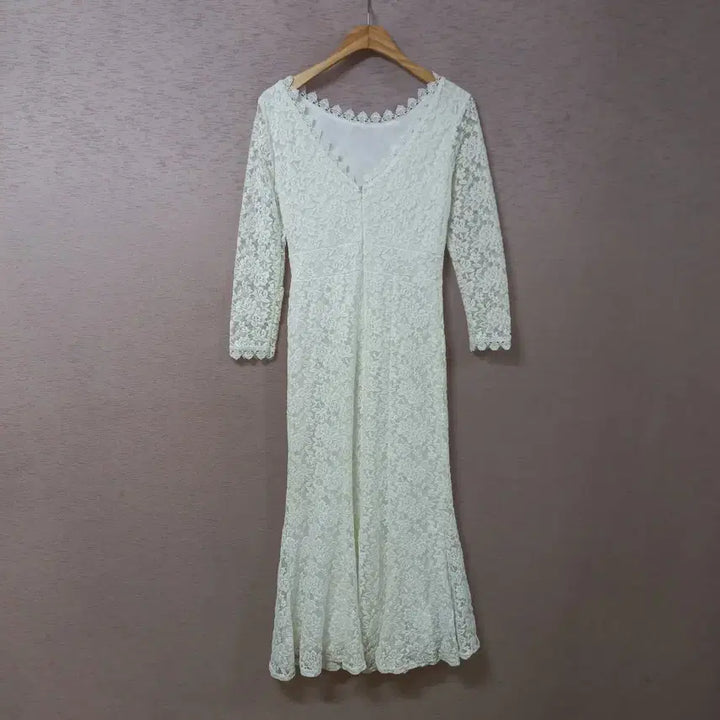 [BUNJANG] Ivory Zanmar Pattern Long Dress / B4-21/아이보리 잔망사 패턴 롱원피스 여성