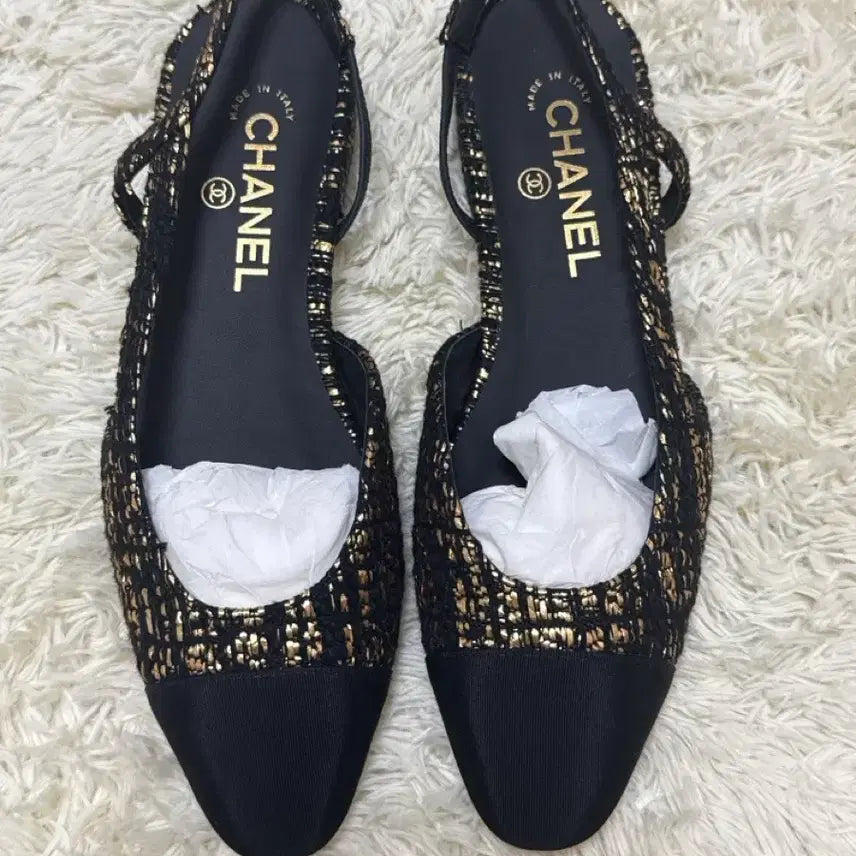 [BUNJANG] Chanel Tweed Slingback 38 Shoes / 샤넬 트위드 슬링백 38 새상품