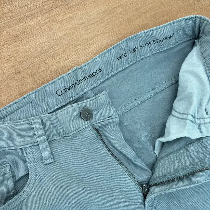 [BUNJANG] Calvin Klein Ice Blue Slim Fit Pants / Calvin Klein Ice Blue Slim Fit Pants
