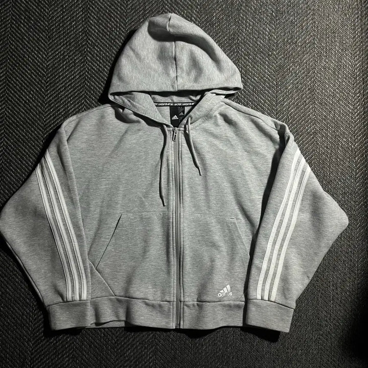 [BUNJANG] Adidas Crop Hoodie Zip-up / [M] ADIDAS 아디다스 크롭 후드 집업