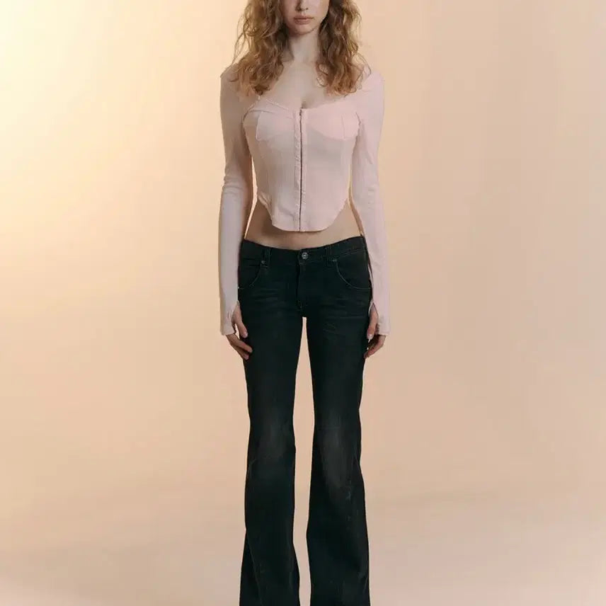 [SOLD OUT] 플리즈노팔로우 조안 코르셋 탑 Joan Corset Long Sleeve