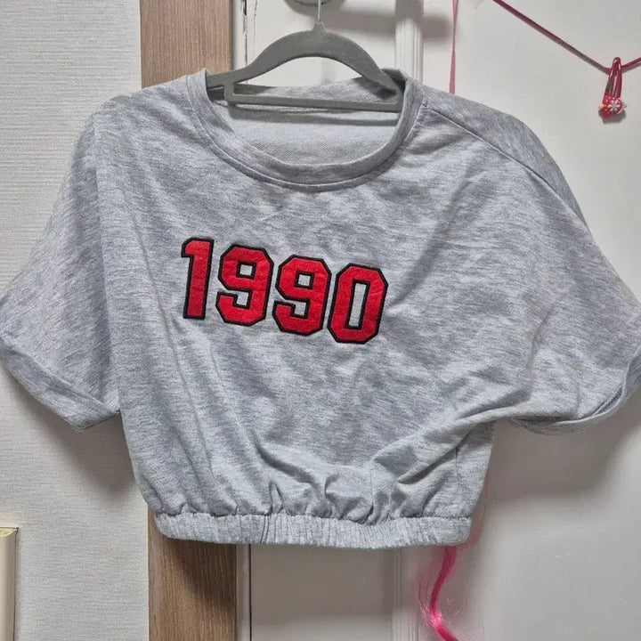 [BUNJANG] 1990s Cropped Short Sleeve T-shirt / 1990 크롭 반팔 티셔츠 회색