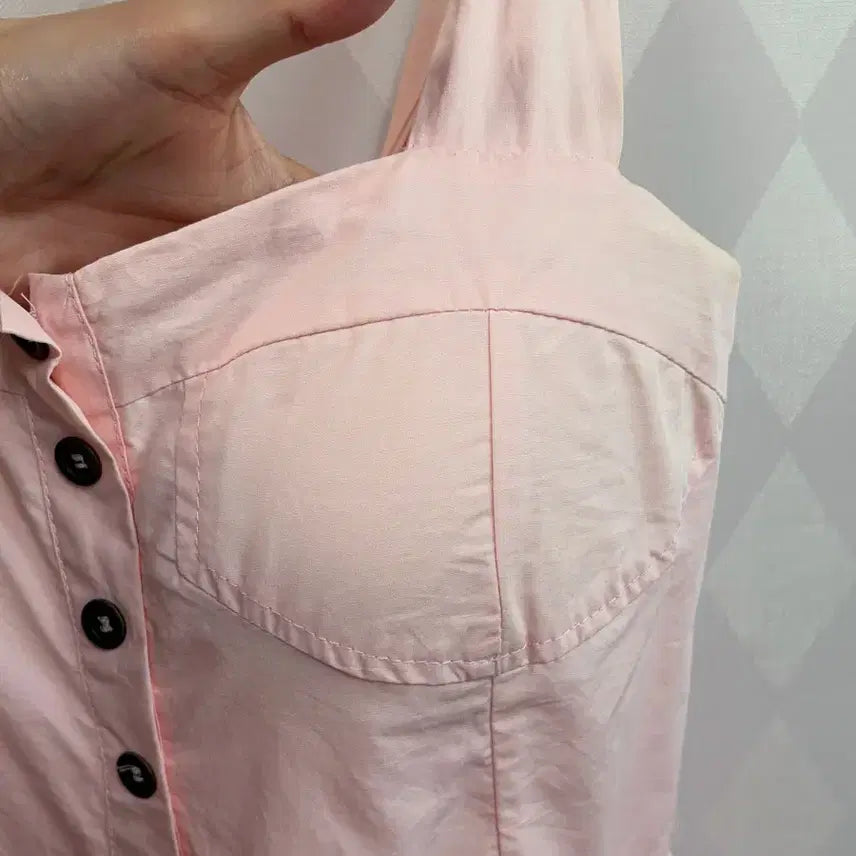 [BUNJANG] Shoulder Ribbon Dress / 어깨리본 원피스 (캡내장)
