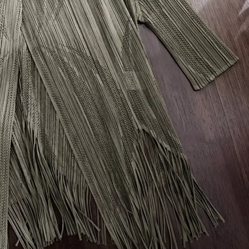 [BUNJANG] Issey Miyake Pleats Please Tassel Open Cardigan / 이세이미야케 플리츠플리즈 반팔 테슬 오픈 가디건