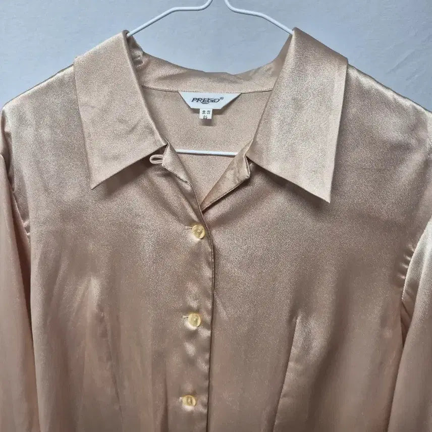 [BUNJANG] PRESEO Silk Gold Beige Blouse / PRESEO 실크 골드 베이지85