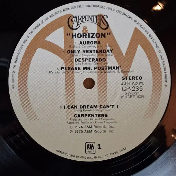 [SOLD OUT] 민트급 소장가치 The Carpernters 카펜터스 LP