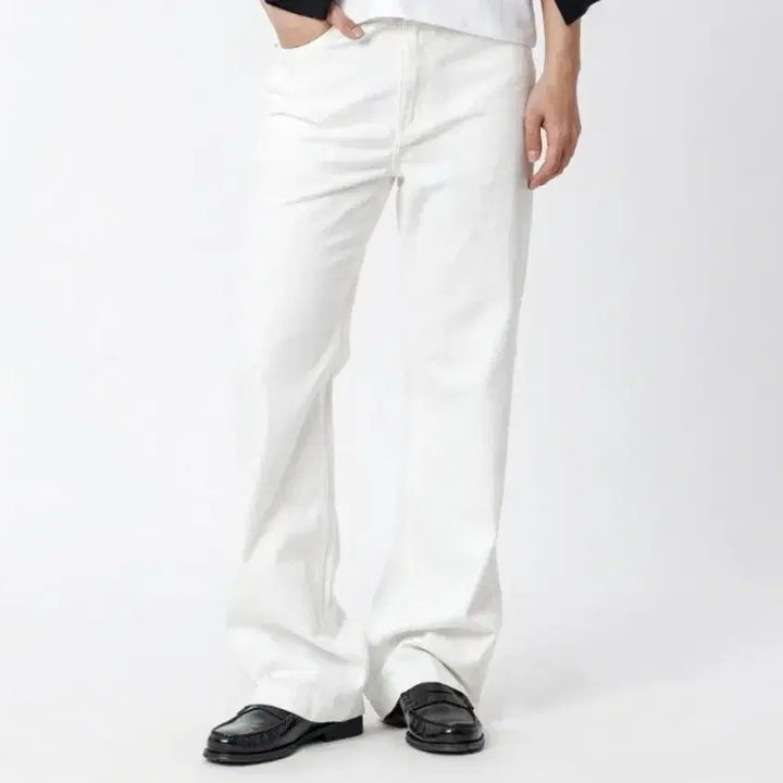 [BUNJANG] TEXX Semi-Flare White Pants / 텍스 TEXX 세미플레어 화이트 팬츠