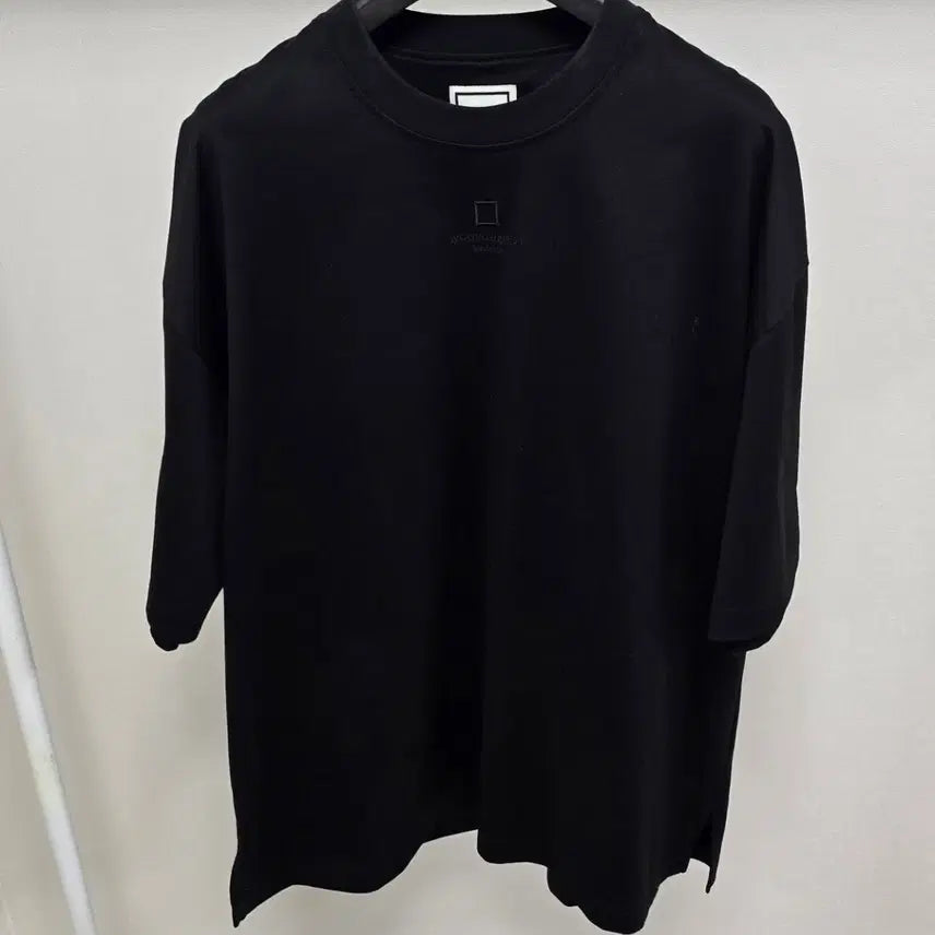 [BUNJANG] Wooyoungmi Logo Cotton Oversized T-shirt (Black) / 25ss 우영미 로고 코튼 오버핏 반팔 티셔츠 50사이즈 블랙