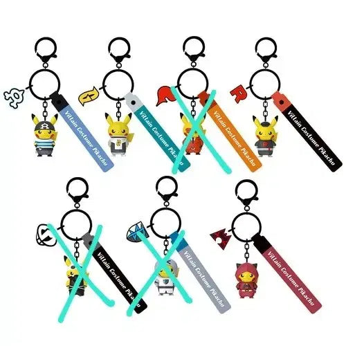 [BUNJANG] Pokemon Team Pikachu Keyring Bundle Set / 포켓몬스터 악의조직 단원놀이 피카츄 키링 3종 세트