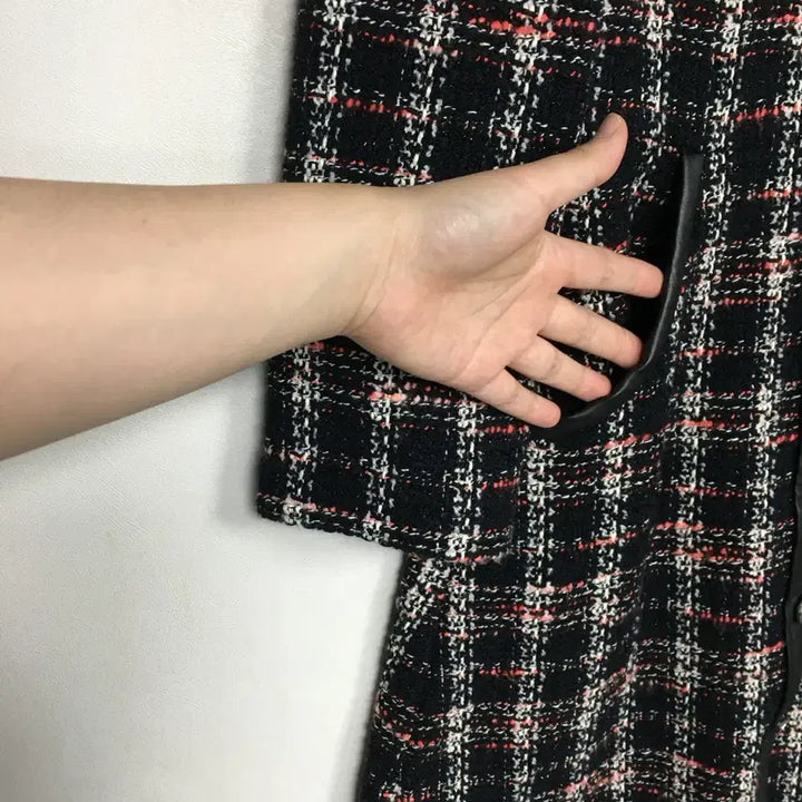 [BUNJANG] MAJE Tweed Dress with Leather Detail / MAJE 마쥬 레더라인 트위드 원피스 40